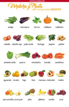 consume verdura y fruta de verano agosto