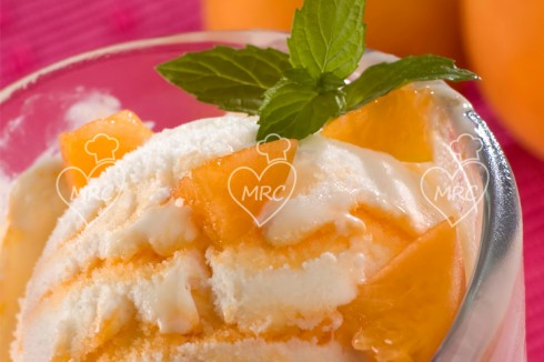 helado de yogurt con albaricoque